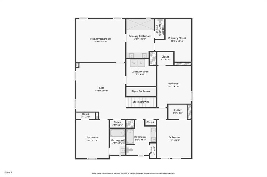 2D floor plan layout of this home in River Pointe, Monroe, GA (Image 4).