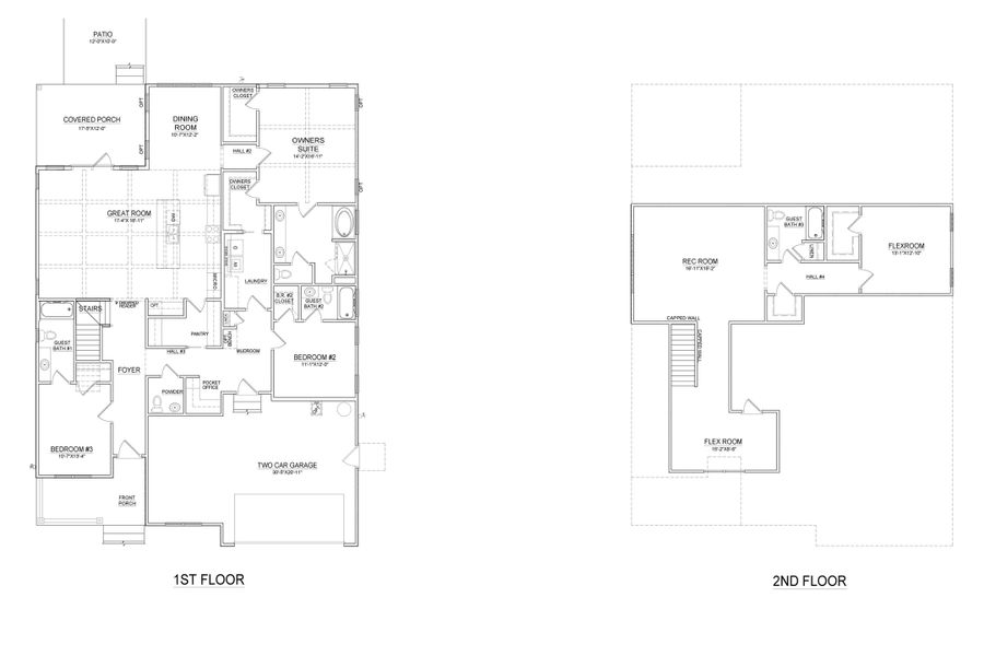 2D floor plan layout for the Fairvue by Bill Clark Homes in Sidbury Landing, Wilmington, NC (Image 3). 2D floor plan layout for the Fairvue by Bill Clark Homes in Sidbury Landing, Wilmington, NC (Image 3).