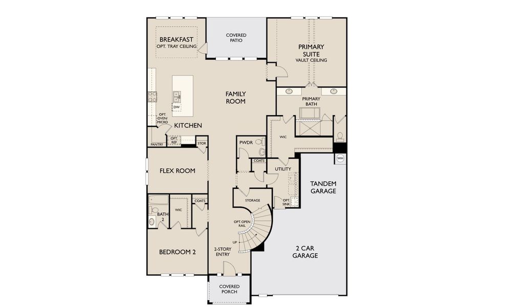 2D floor plan layout for the Ashlyn by Ashton Woods in The Trails at Carmel, Pflugerville, TX (Image 4).