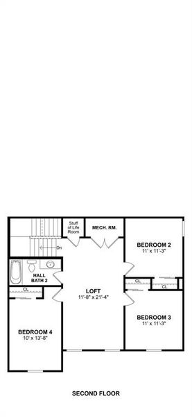2D floor plan layout of this home in Rolling Ridge, Van Alstyne, TX (Image 3).
