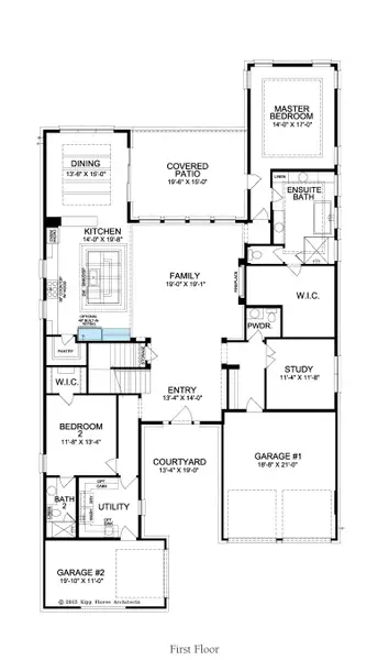 2D floor plan layout for the Catalina by Landon Homes in Fields - Brookside North, Frisco, TX (Image 5).
