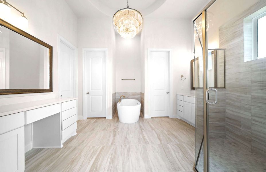 Furnished interior view inside a new home in Bridgeland 60′, Cypress (Image 10).