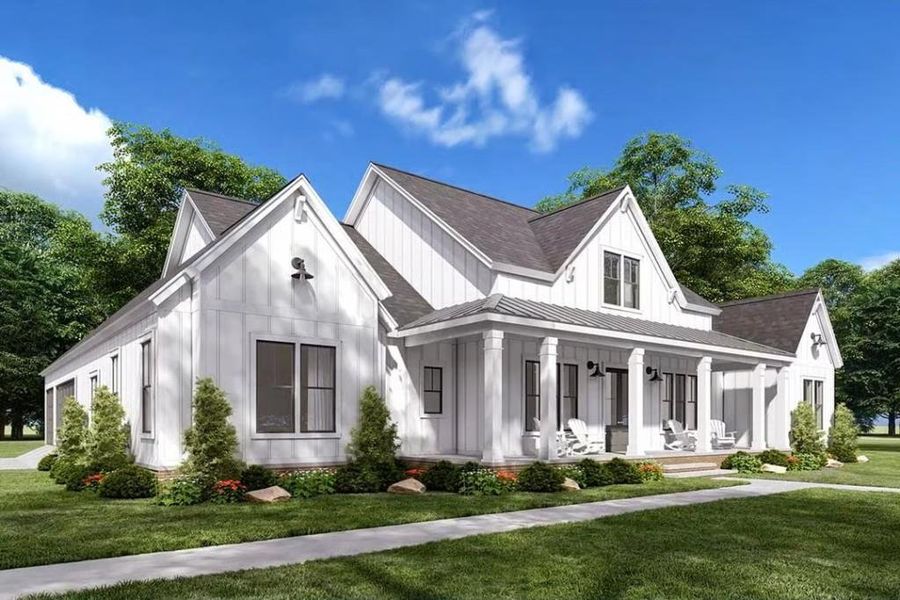 Front exterior of a new home in , Covington, GA, highlighting curb appeal (Image 2).