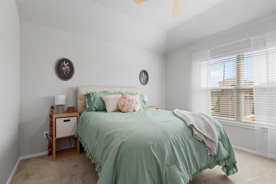 light and airy primary bedroom