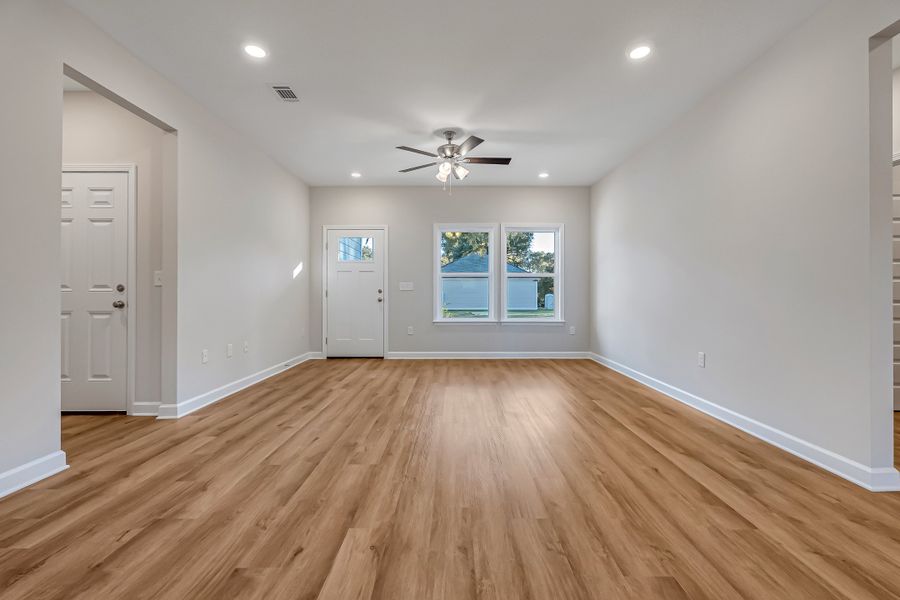 Spacious, unfurnished interior of a new home in Live Oak Cottages, Freeport (Image 23). Spacious, unfurnished interior of a new home in Live Oak Cottages, Freeport (Image 23).