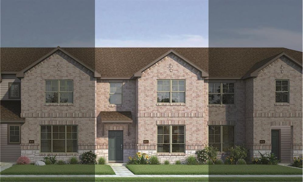 Travis with Elevation 6B Stone Exterior 2023 Townhomes