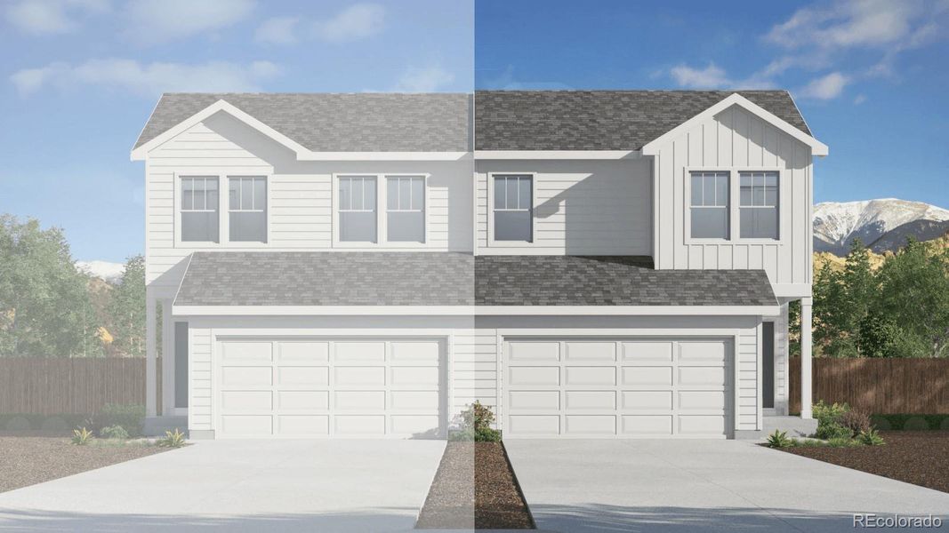 Front exterior of a new home in Ellston Park, Colorado Springs, CO, highlighting curb appeal (Image 1). Front exterior of a new home in Ellston Park, Colorado Springs, CO, highlighting curb appeal (Image 1).