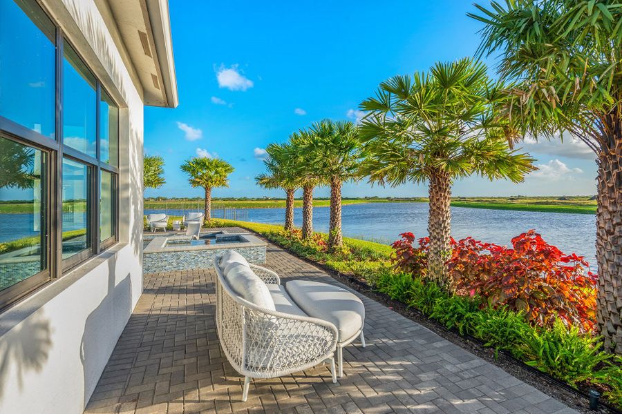 Exterior details and patio area of a home in Valencia Parc at Riverland, Port St. Lucie (Image 19).
