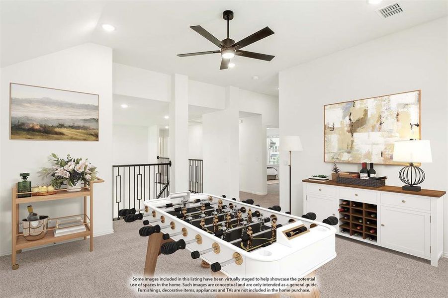 Furnished interior view inside a new home in Chaparral Park, Oak Point (Image 10). Furnished interior view inside a new home in Chaparral Park, Oak Point (Image 10).