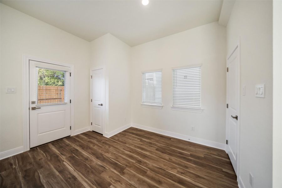 Fully fenced back yard.