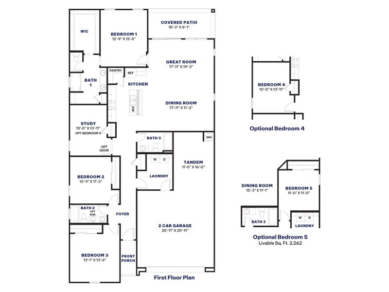 2D floor plan layout for the Saguaro by D.R. Horton in Radiance at Superstition Vistas, Apache Junction, AZ (Image 3).
