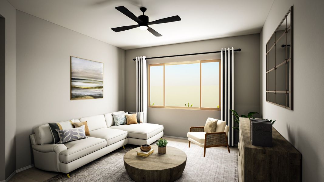 Representative furnished interior of a home built from the Cholla Plan 5541 by Tri Pointe Homes in Whispering Hills, Laveen (Image 12). Representative furnished interior of a home built from the Cholla Plan 5541 by Tri Pointe Homes in Whispering Hills, Laveen (Image 12).