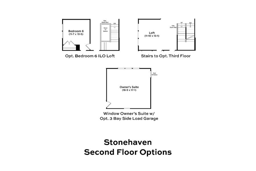 2D floor plan layout for the Stonehaven by DRB Homes in Sanctuary at Panther Creek, Durham, NC (Image 35).