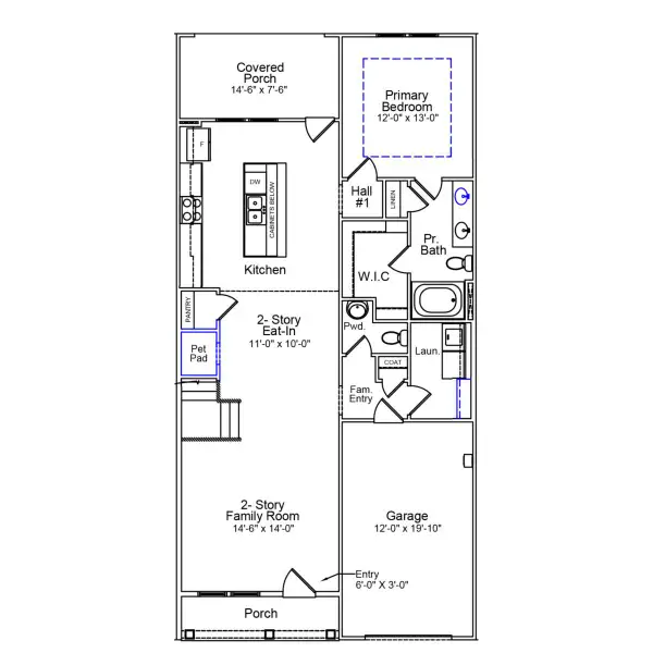 2D floor plan layout of this home in Grand Park, Leland, NC (Image 3).