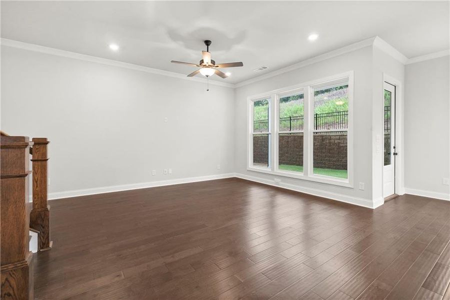 Spacious, unfurnished interior of a new home in Palisades Single Family, Cumming (Image 20). Spacious, unfurnished interior of a new home in Palisades Single Family, Cumming (Image 20).
