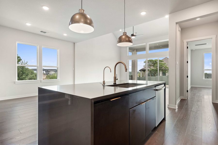 Furnished interior view inside a new home in Wolf Ranch, Georgetown (Image 10).