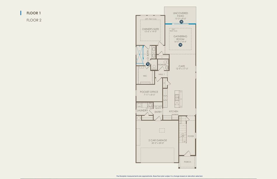 2D floor plan layout of this home in Wolf Ranch, Georgetown, TX (Image 6).