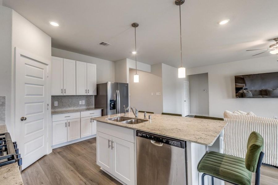 Furnished interior view inside a new home in Sierra Vista, Iowa Colony (Image 3). Furnished interior view inside a new home in Sierra Vista, Iowa Colony (Image 3).