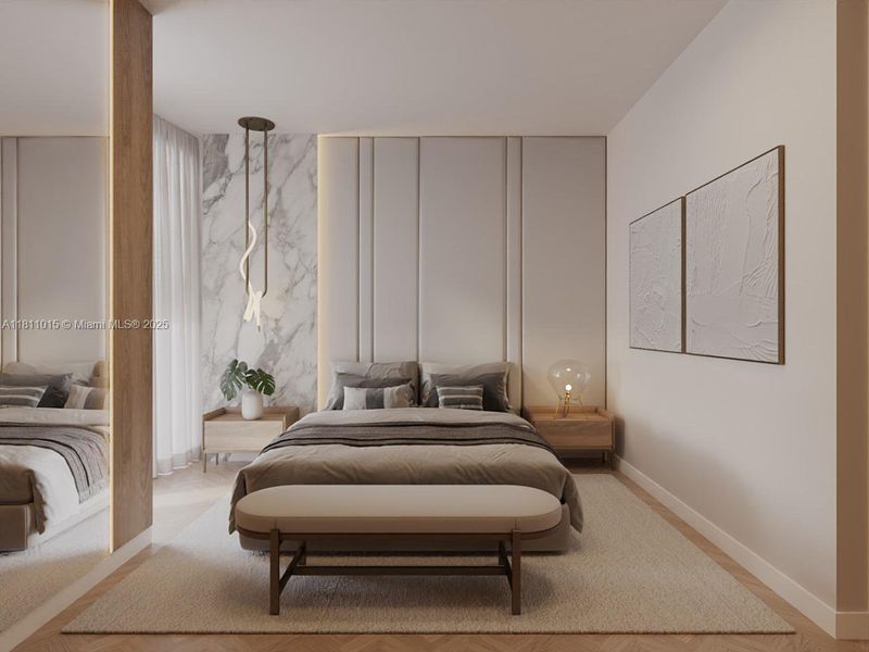 Furnished interior view inside a new home in Aston Martin Residences, Miami (Image 6).