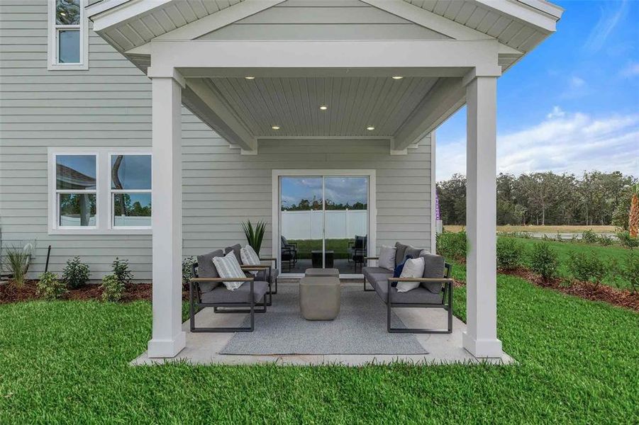 Exterior details and patio area of a home in , Palm Coast (Image 3). Exterior details and patio area of a home in , Palm Coast (Image 3).