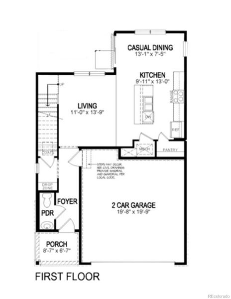 2D floor plan layout of this home in The Ridge at Lorson Ranch, Colorado Springs, CO (Image 4). 2D floor plan layout of this home in The Ridge at Lorson Ranch, Colorado Springs, CO (Image 4).