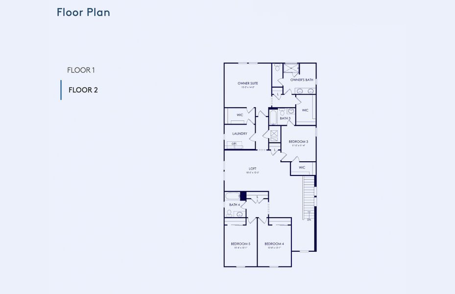 2D floor plan layout of this home in Riverwood, Zephyrhills, FL (Image 6).