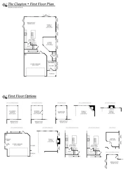 2D floor plan layout for the Clayton by Eastwood Homes in The Grove at Bratton Park, York, SC (Image 3).