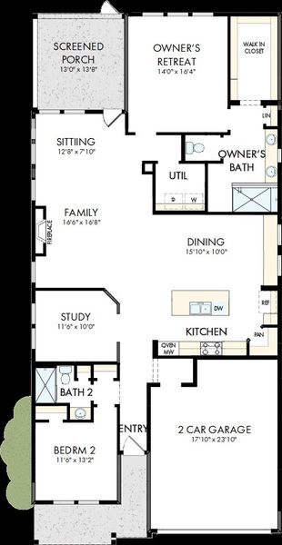2D floor plan layout of this home in Encore at Streamside - Classic Series, Waxhaw, NC (Image 2). 2D floor plan layout of this home in Encore at Streamside - Classic Series, Waxhaw, NC (Image 2).