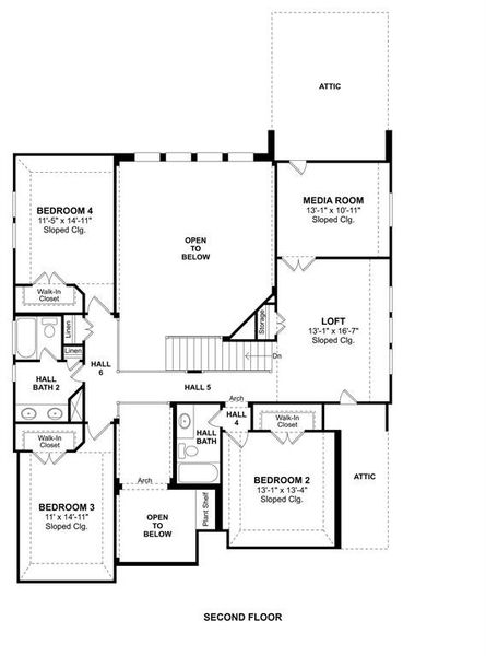 The Arthur floor plan by K. Hovnanian Homes. 2nd Floor shown. *Prices, plans, dimensions, features, specifications, materials, and availability of homes or communities are subject to change without notice or obligation.