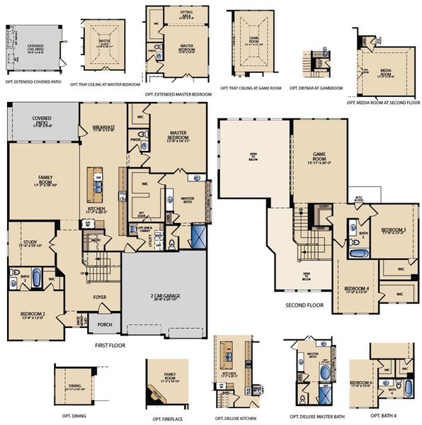 2D floor plan layout for the Bingham by Pacesetter Homes in Timberbrook, Justin, TX (Image 4). 2D floor plan layout for the Bingham by Pacesetter Homes in Timberbrook, Justin, TX (Image 4).