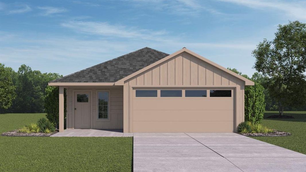 Front exterior of a new home in Wildwood, Royse City, TX, highlighting curb appeal (Image 2). Front exterior of a new home in Wildwood, Royse City, TX, highlighting curb appeal (Image 2).