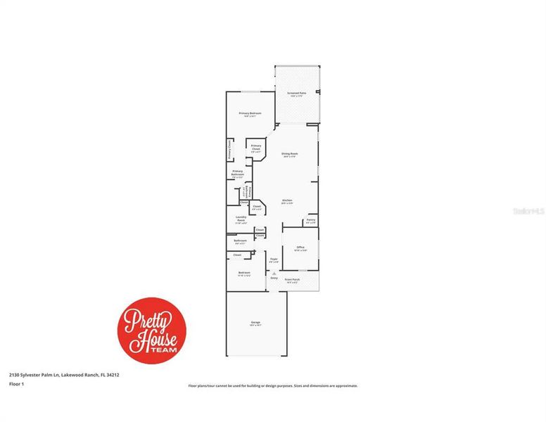 2D floor plan layout of this home in Palm Grove, Lakewood Ranch, FL (Image 5).