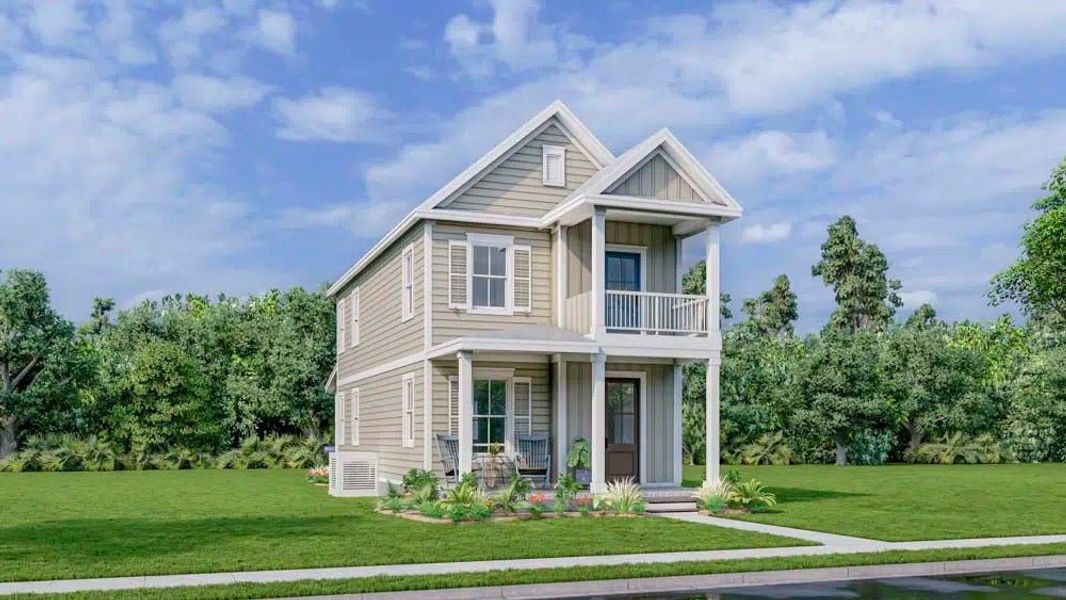 Representative exterior photo of a completed home built from the The Haywood by New Leaf Builders in Riverlights, Wilmington, NC (Image 5).