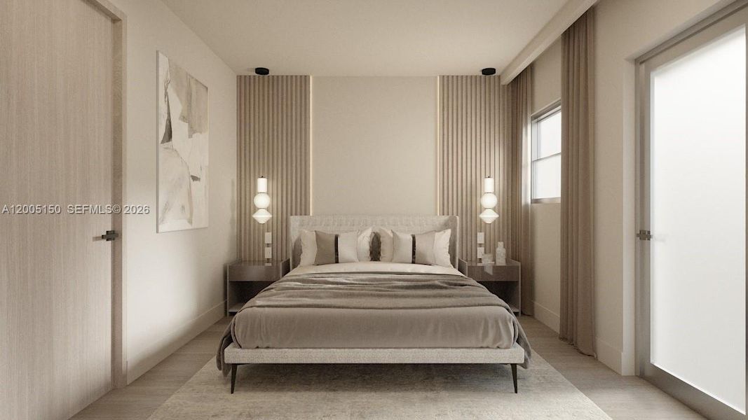 Furnished interior view inside a new home in , Miami Beach (Image 19).