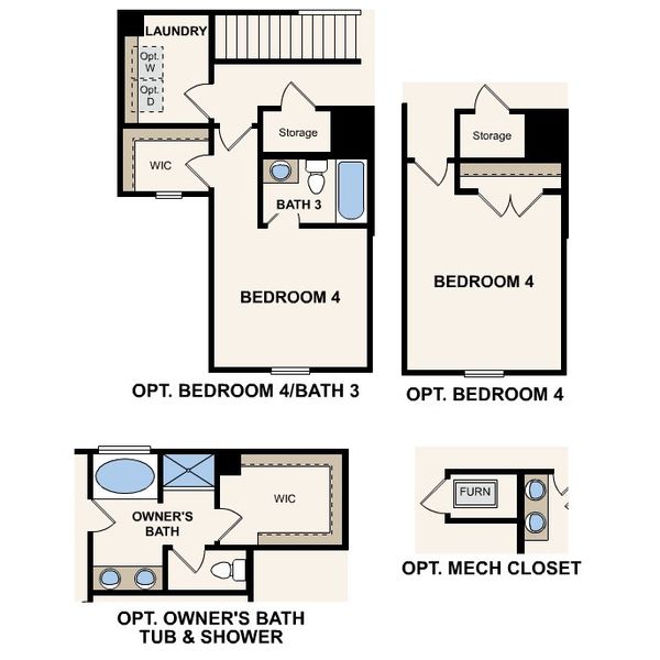 2D floor plan layout of this home in Kingsley Creek, Lithonia, GA (Image 17).