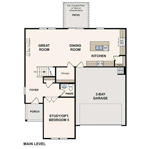 2D floor plan layout of this home in Kingsley Creek, Lithonia, GA (Image 2).