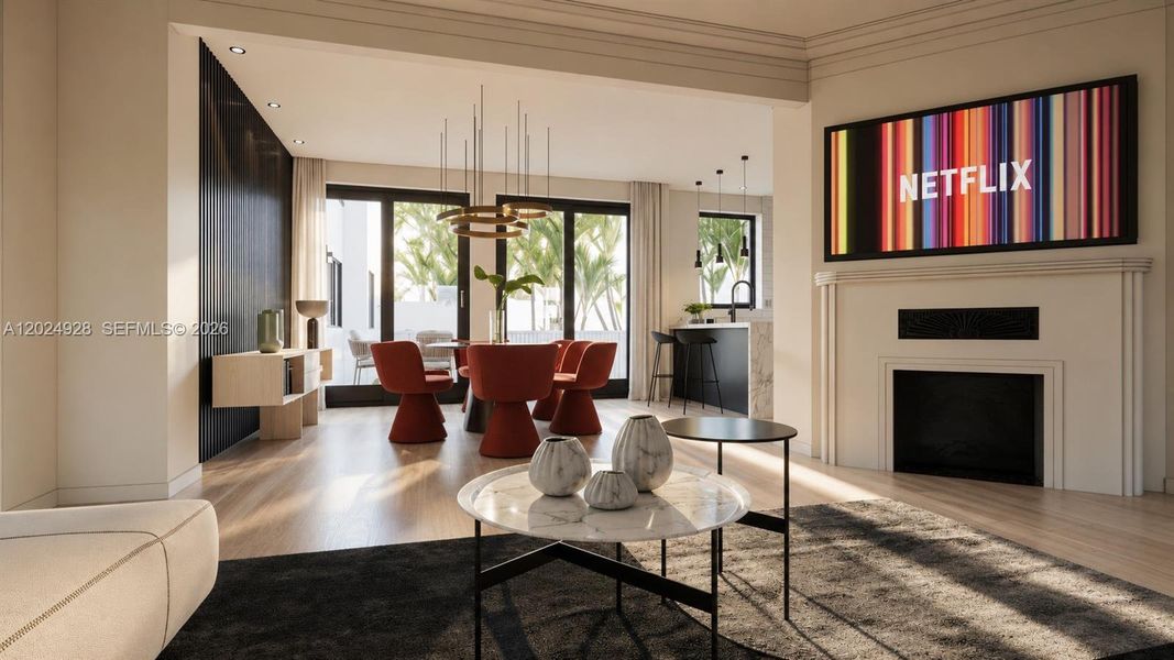 Furnished interior view inside a new home in , Miami (Image 4).