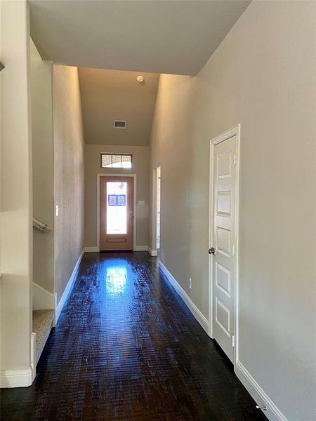 View from family room towards front door.