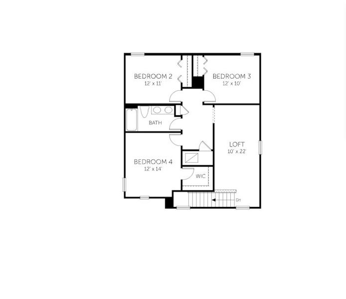 2D floor plan layout for the Springfield II - 40' Homesites by Dream Finders Homes in Cedar Creek, Jacksonville, FL (Image 4).