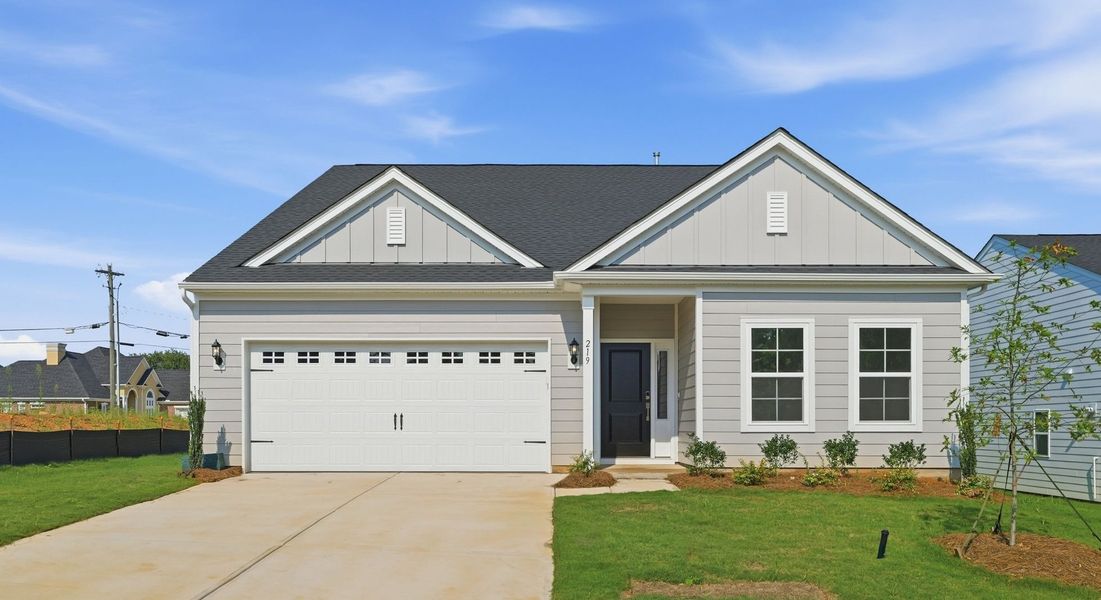 Front exterior of a new home in Willowbrook, Shelby, NC, highlighting curb appeal (Image 1). Front exterior of a new home in Willowbrook, Shelby, NC, highlighting curb appeal (Image 1).