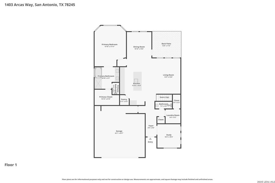 2D floor plan layout of this home in , San Antonio, TX (Image 7).
