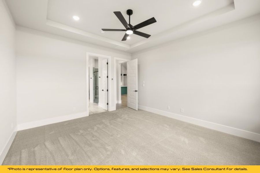 Representative unfurnished interior of a home built from the Taos by Stonefield Homes in Heath Golf and Yacht Club, Rockwall (Image 26).