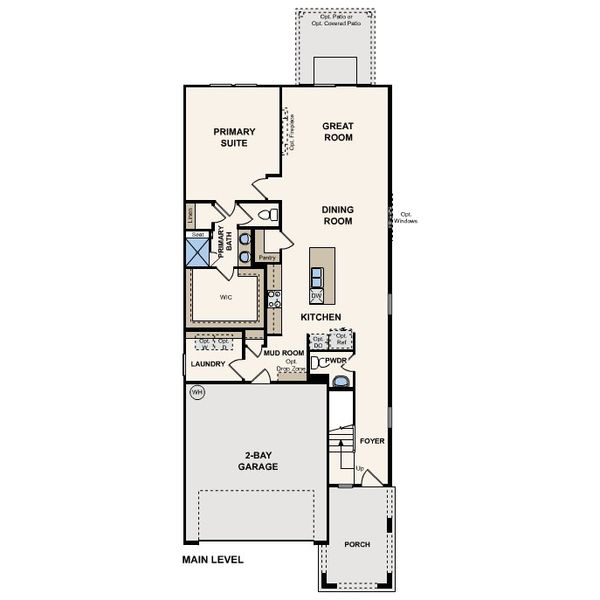 2D floor plan layout for the Amelia II by Century Communities in Concourse Crossing, Fernandina Beach, FL (Image 3).