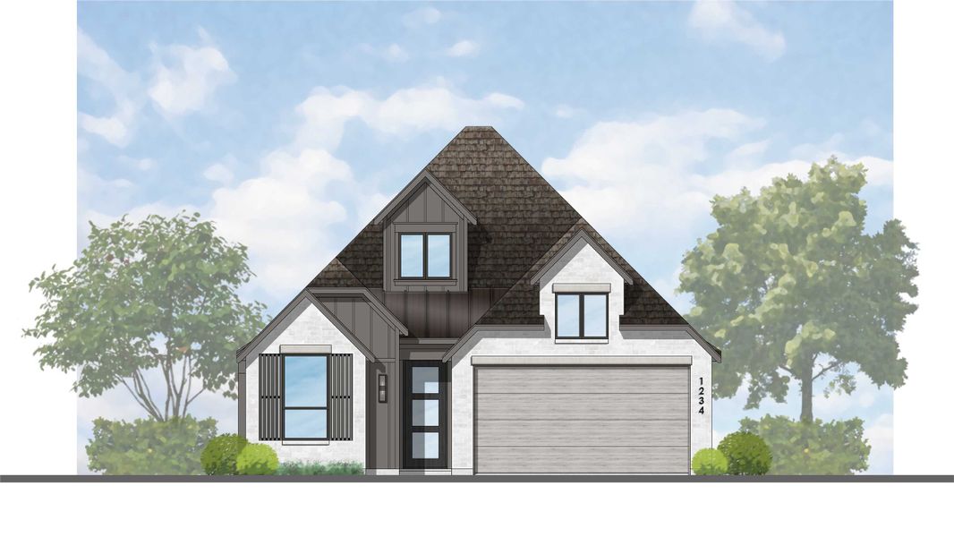 Representative rendering of the exterior for the Royce Plan by Highland Homes (Image 17).