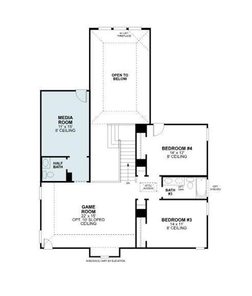 2D floor plan layout of this home in Lilyana, Celina, TX (Image 3).