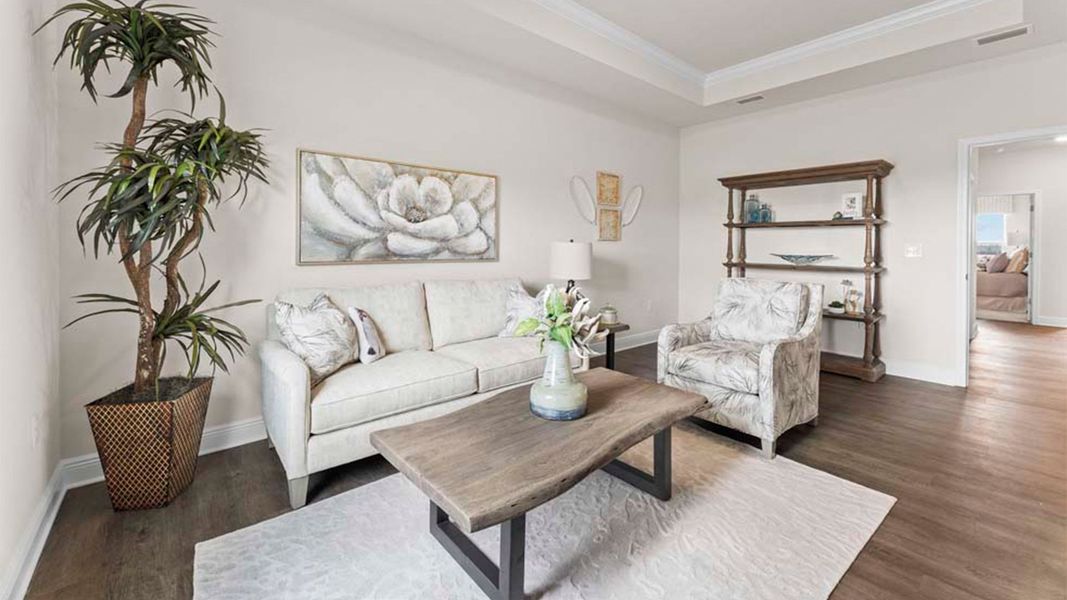 Representative furnished interior of a home built from the The Camden by D.R. Horton in Liberty, Panama City (Image 32).