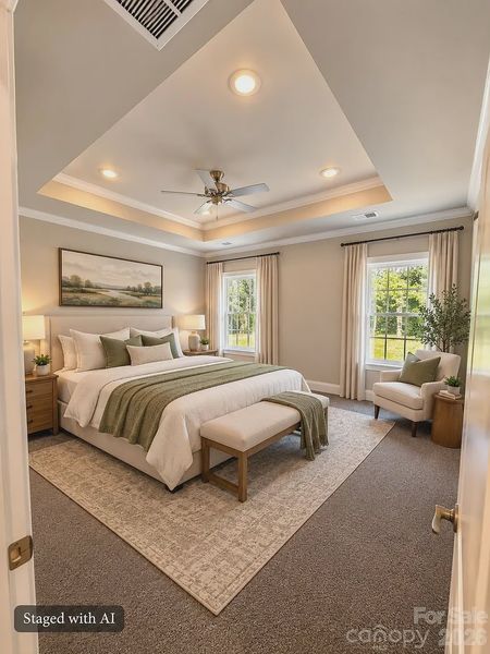 2913 Waterford Lane in Crystal Village. Built by Adams Homes - Affordable NC Home 2100 Square Feet - Master Bed