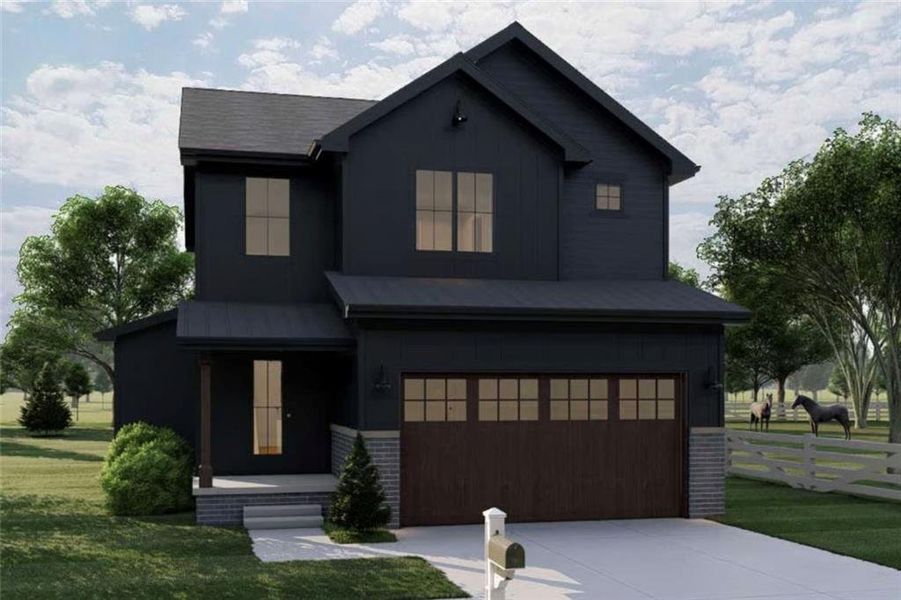 Front exterior of a new home in , Douglasville, GA, highlighting curb appeal (Image 6).