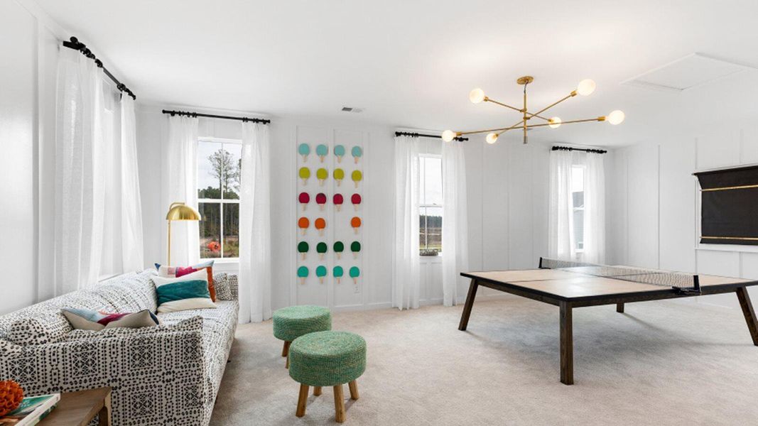 Furnished interior view inside a new home in Sweetgrass at Summers Corner, Summerville (Image 24).