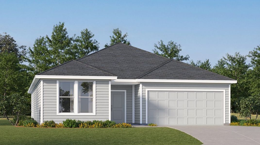 Front exterior of a new home in Riverbend Run, Panama City, FL, highlighting curb appeal (Image 1). Front exterior of a new home in Riverbend Run, Panama City, FL, highlighting curb appeal (Image 1).